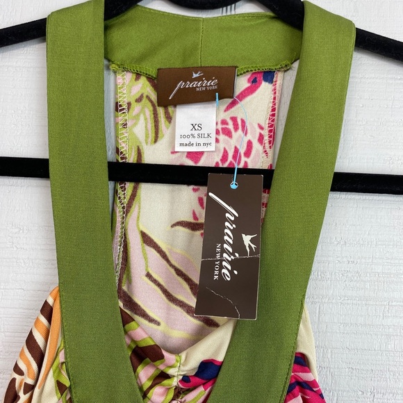 NWT Prairie New York Green Halter Top Sleeveless Dress Multicolor Fish Pattern - Picture 6 of 6